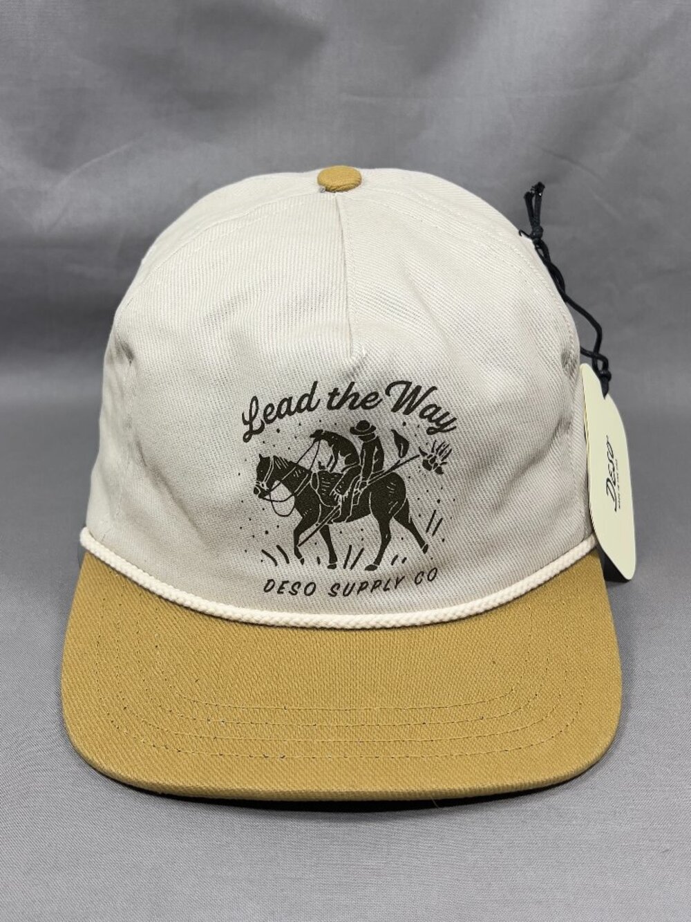 Lead The Way Deso Supply Hat Tan Rope Western Rodeo Cowboy Strapback Adult Cap